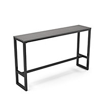 Grey Modern Rectangular Metal Frame WPC Garden Bistro High Bar Table with Bottom Beam L 180cm