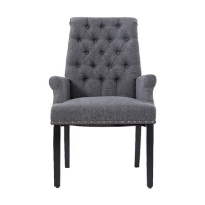 Grey Modern Upholstered Dining Chair 56.5 x 56.5 x 105cm