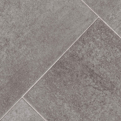 Grey Modern Wood Effect Anti-Slip Vinyl Flooring for Home, Shops ...