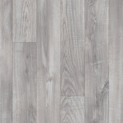 Grey Modern Wood Effect Anti-Slip Vinyl Flooring for Home, Shops ...