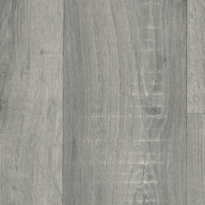Grey Modern Wood Effect Anti-Slip Vinyl Flooring For Kitchen ...