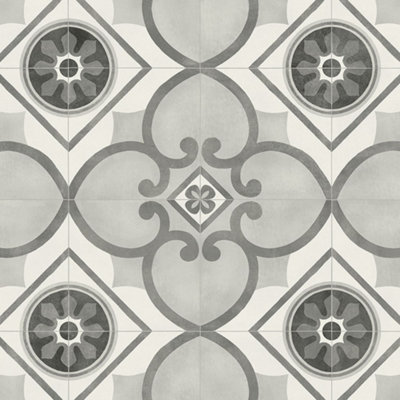 Grey Morrocon Vinyl Flooring For LivingRoom, Kitchen, 3.8mm Lino Vinyl