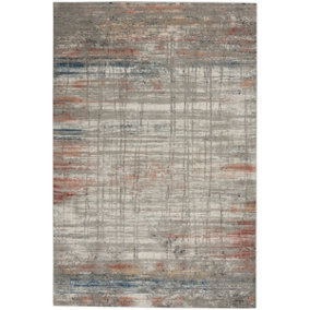 Grey Multi Rug, 10mm Thickness Anti-Shed Abstract Rug, Modern Grey Multi Rug for Bedroom, & Living Room-120cm X 180cm