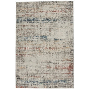 Grey/Multi Rug, Abstract Anti-Shed Rug, 10mm Thickness Luxurious Modern Rug for Bedroom, & Dining Room-120cm X 180cm