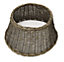 Grey Natural Wicker Christmas Tree Skirt Woven Wicker Tree Ring Cover 53cm