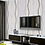 Grey Non Woven Modern 3D Wallpaper for Livingroom Bedroom Kitchen 10M