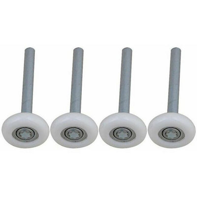 Grey Nylon Rectangular 115mm Door Rollers, Pack of 4