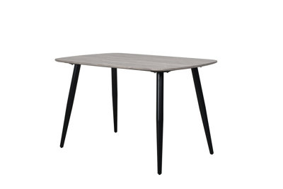 Grey Oak 120cm rectangular Aspen dining table with black tapered legs