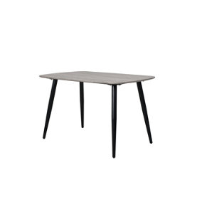 Grey Oak 120cm rectangular Aspen dining table with black tapered legs