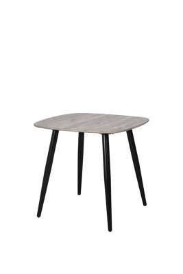 Grey Oak 80cm square Aspen dining table with black tapered legs