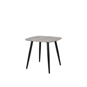 Grey Oak 80cm square Aspen dining table with black tapered legs