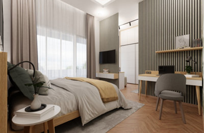 Grey Oak Acoustic Slat Wood Panel
