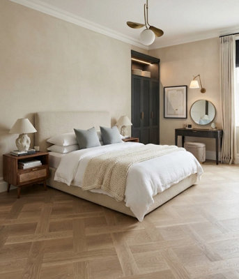 Grey Oak Basketweave Engineered Parquet Hardwood Flooring - 1sqm