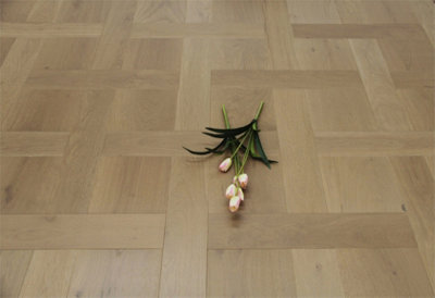 Grey Oak Basketweave Engineered Parquet Hardwood Flooring - 1sqm