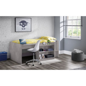 Grey Oak Mid Sleeper Bed - Single 3ft (90cm)