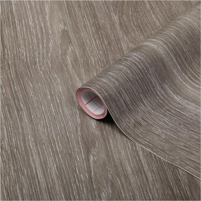 Grey Oak Wood Effect Self-Adhesive Vinyl Decor DIY Arts Craft Furniture Wall