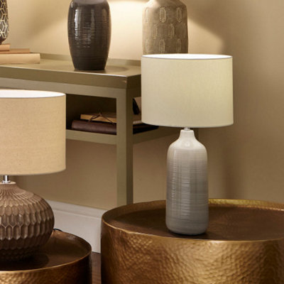 Grey Ombre Ceramic Table Lamp For Bedroom