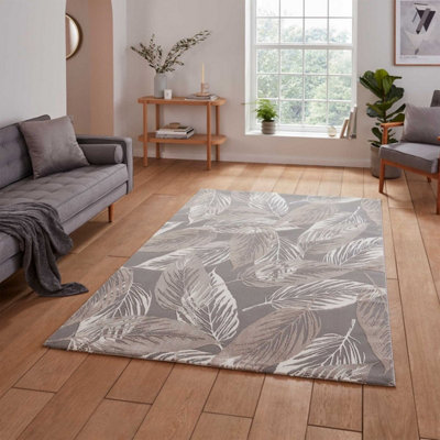 Grey Optical 3D Washable Abstract Modern Dining Room Bedroom & Living ...