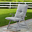 Grey Outdoor Bench Cushion Patio Furniture Chair Cushion Tufted Lounger Seat Cushions for Patio Garden