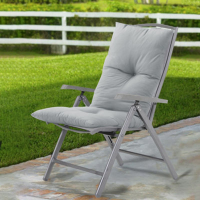 Grey Outdoor Bench Cushion Patio Furniture Chair Cushion Tufted Lounger Seat Cushions for Patio Garden