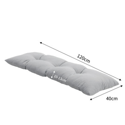 Grey Outdoor Bench Cushion Patio Furniture Chair Cushion Tufted Lounger Seat Cushions for Patio Garden