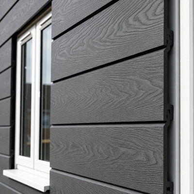 Grey Outdoor Exterior Wall Cladding Panels 290cm Interlocking Composite ...