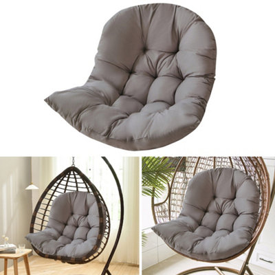 Grey Outdoor Garden Egg Swing Chair Hanging Basket Chair Hammock Seat Pad Cushion 80 x 120 cm