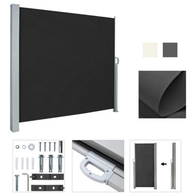 Grey Outdoor Garden Retractable Sun Protection Sunshade Privacy Screen ...