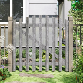 Grey Outdoor Picket Wooden Gate Freestanding Garden Fence Door W 120cm H 120cm