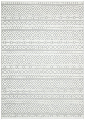 Grey Outdoor Rug, Geometric Stain-Resistant Rug For Patio Decks, 3mm Modern Outdoor Luxurious Area Rug- 160cm X 220cm