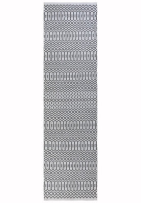 Grey Outdoor Rug, Geometric Stain-Resistant Rug For Patio Decks Garden Balcony, 2mm Modern Outdoor Rug-66 X 240cmcm (Runner)