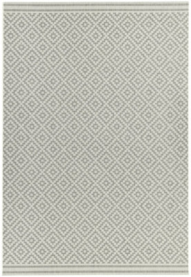 Grey Outdoor Rug, Geometric Stain-Resistant Rug For Patio Decks Garden Balcony, 4mm Modern Outdoor Rug-80cm X 150cm