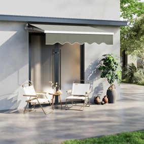 Grey Oxford Cloth Garden Sun Shade Canopy Outdoor Anti-UV and Waterproof Folding Awning 2 m x 1.5 m