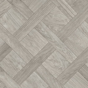 Grey Parquet Effect Anti-Slip Vinyl Flooring For LivingRoom DiningRoom Conservatory And Kitchen Use-9m X 4m (36m²)