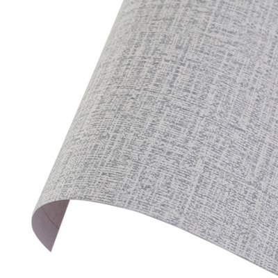 Grey Peel and Stick Linen Textured Plain Effect Wallpaper Thick Vinyl Embossed Film Wallpaper Roll 0.45m x 10m