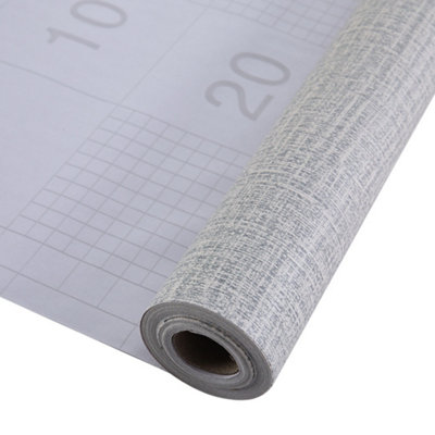Grey Peel and Stick Linen Textured Plain Effect Wallpaper Thick Vinyl Embossed Film Wallpaper Roll 0.45m x 10m