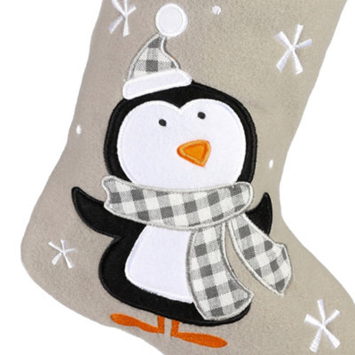 Grey Penguin Xmas Tree Decoration Christmas Gift Bag Christmas Stocking