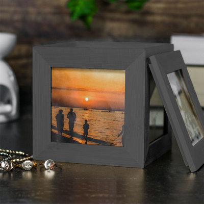 Grey Photo Cube -  7.5cm x 7.5cm Photos