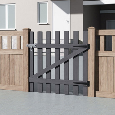 Grey Pine Garden Gate Waterproof, Corrosion Resistant with Secure Latch ...