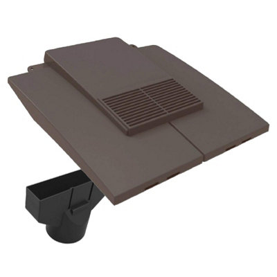 Grey Plain In Line Roof Tile Vent & Pipe Adaptor / for concrete and clay Tiles