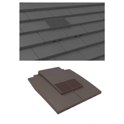 Grey Plain In Line Roof Tile Vent & Pipe Adaptor / for concrete and clay Tiles