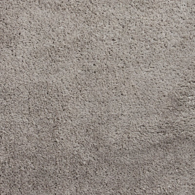 Grey Plain Modern Shaggy Easy To Clean Rug For Dining Room-120cm X 170cm