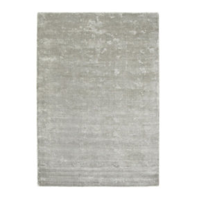 Grey Plain Rug, 20mm Thick Easy to Clean Rug, Handmade Modern Rug for Bedroom, Living Room, & Dining Room-120cm X 170cm