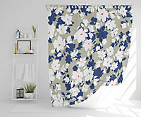 Grey, Purple & White Flowers (Shower Curtain) / Default Title