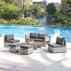 Miami charcoal 6 piece deals garden patio set