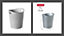 Grey Rattan Waste Paper Bin Curver Plastic Dustbin Vintage Style Basket 13L