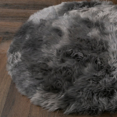 Grey Rectangle Sheepskin - Circle 70cm