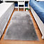 Grey Rectangle Super Soft Shaggy Area Rug Home Decor Chair Sofa Cover 60 x 120 cm