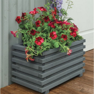 Grey Rectangular Garden Planter (2ft x 1ft)