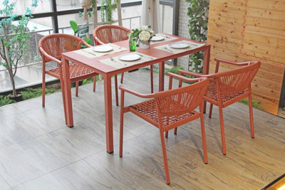 Grey Red Green beige rattan rope wicker garden outdoor four 4 seater ...